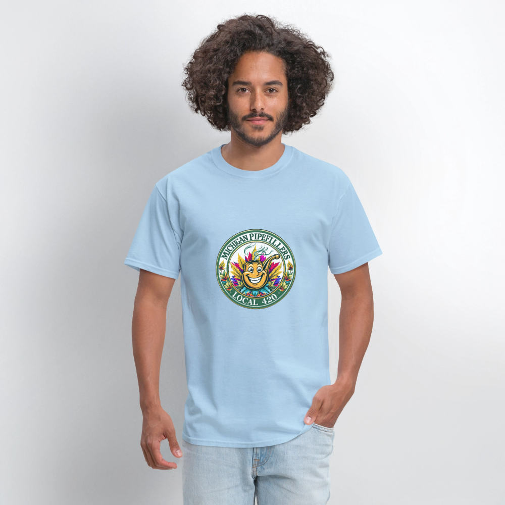 MICHIGAN PIPEFILLERS LOCAL 420 Men's T-Shirt - powder blue