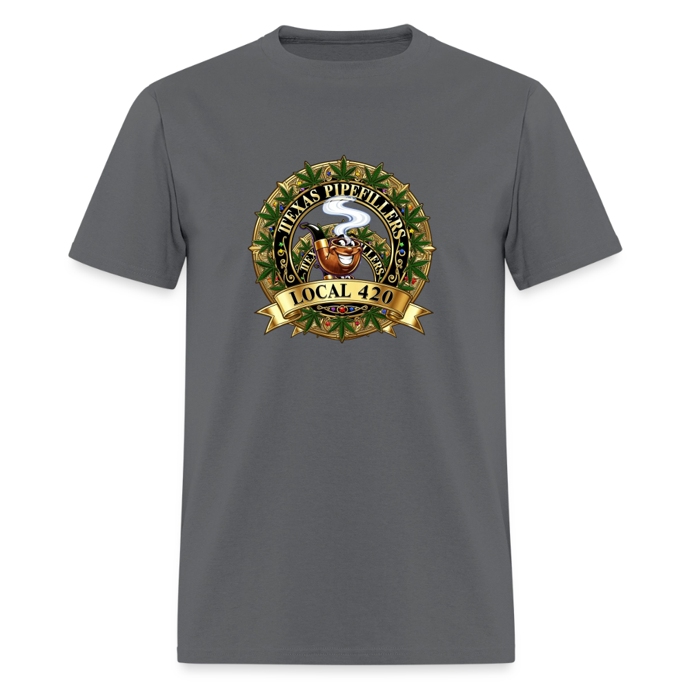 TEXAS PIPEFILLERS LOCAL 420 F/B DESIGN Men's T-Shirt - charcoal