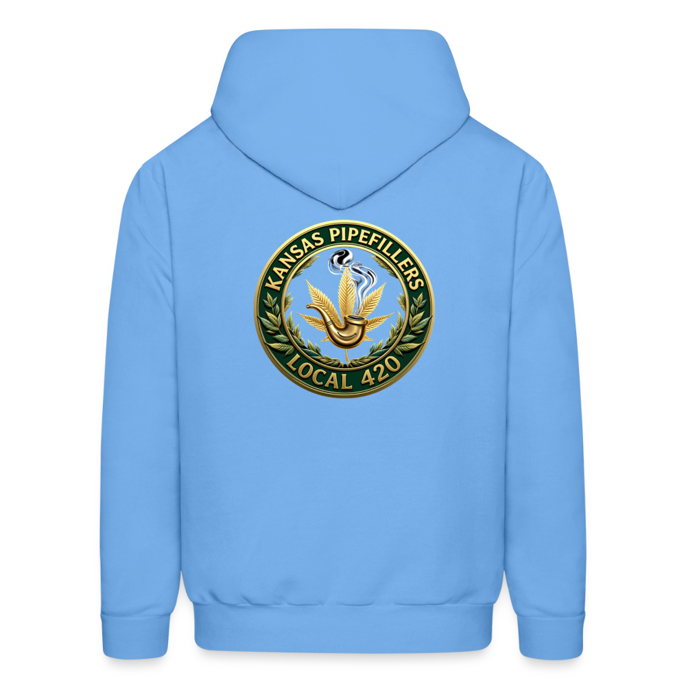KANSAS PIPEFILLERS LOCAL 420 F/B DESIGNS Men's Hoodie - carolina blue