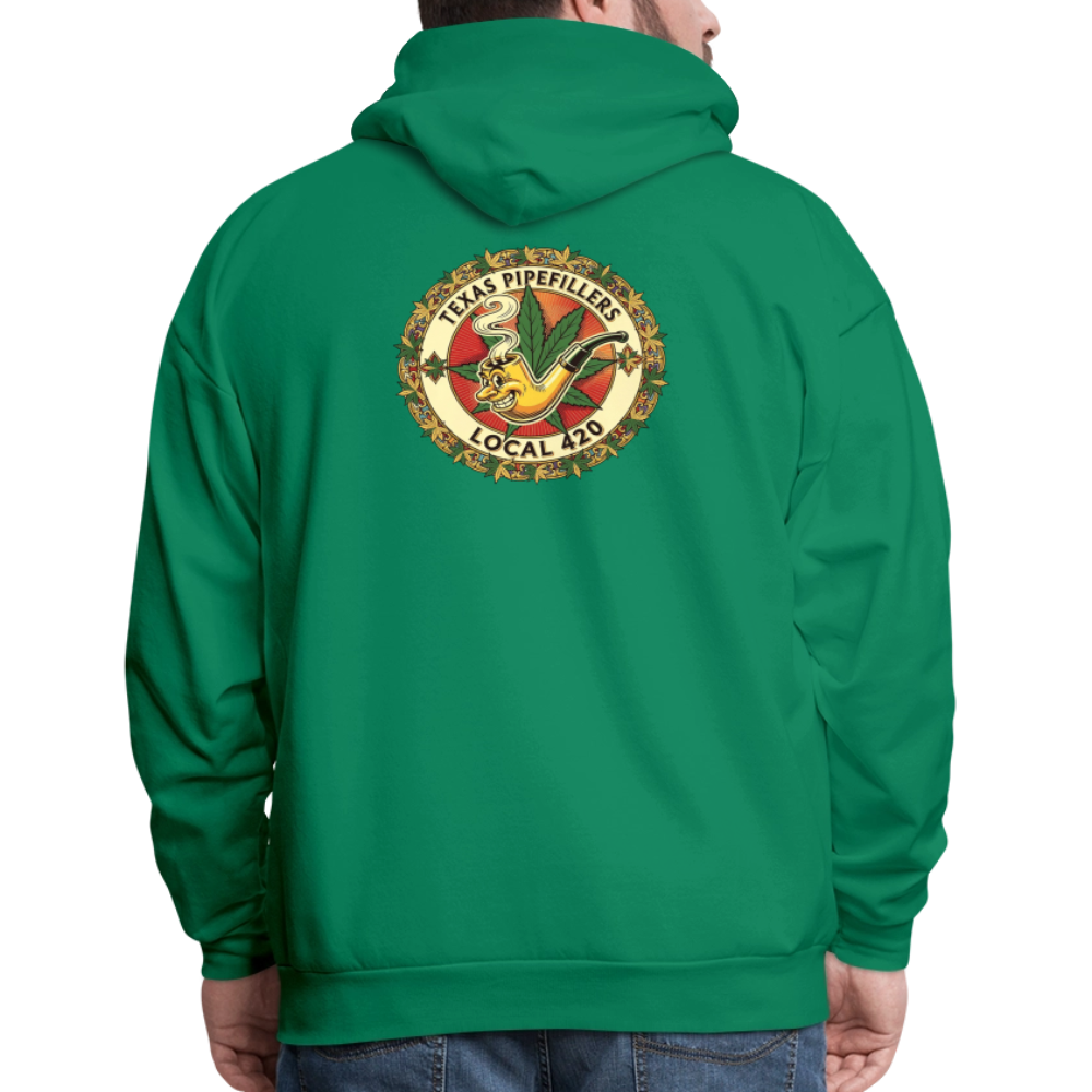 TEXAS PIPEFILLERS LOCAL 420 F/B DESIGN Men's Hoodie - kelly green