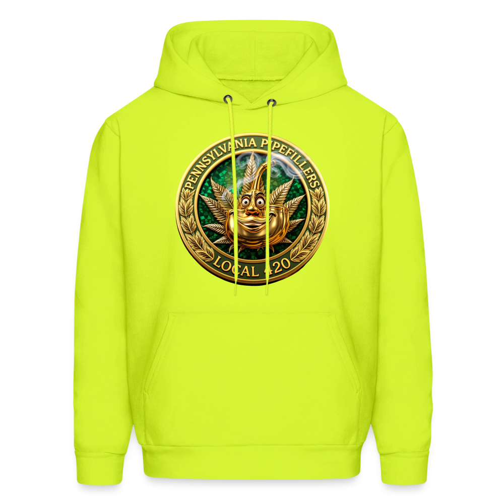 PENNSYLVANIA PIPEFILLERS LOCAL 420 F/B DESIGNS Men's Hoodie - safety green