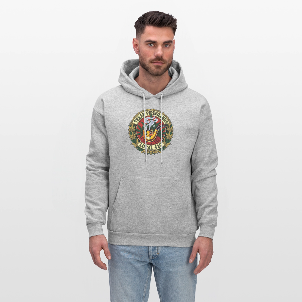 TEXAS PIPEFILLERS LOCAL 420 F.B DESIGN Men's Hoodie - heather gray