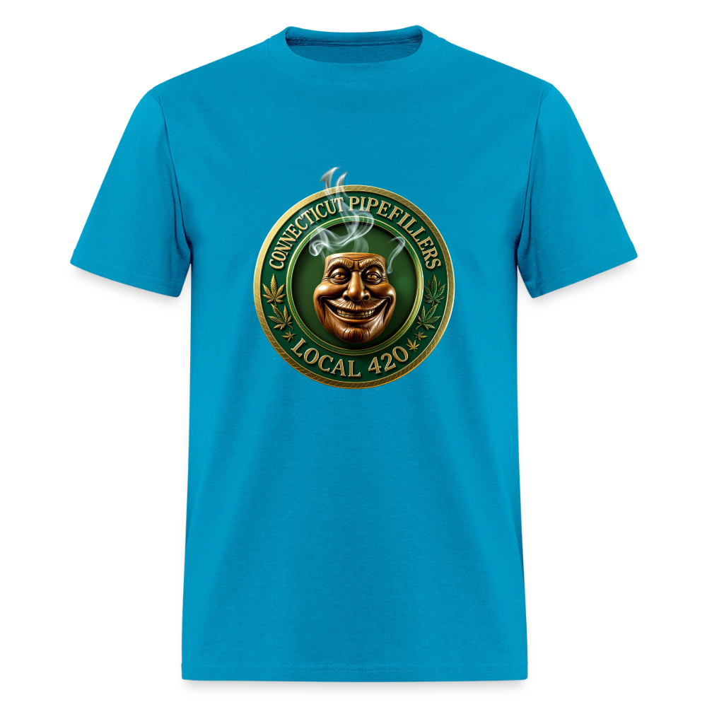 CONNECTICUT PIPEFILLERS LOCAL 420 F/B DESIGN Men's T-Shirt - turquoise