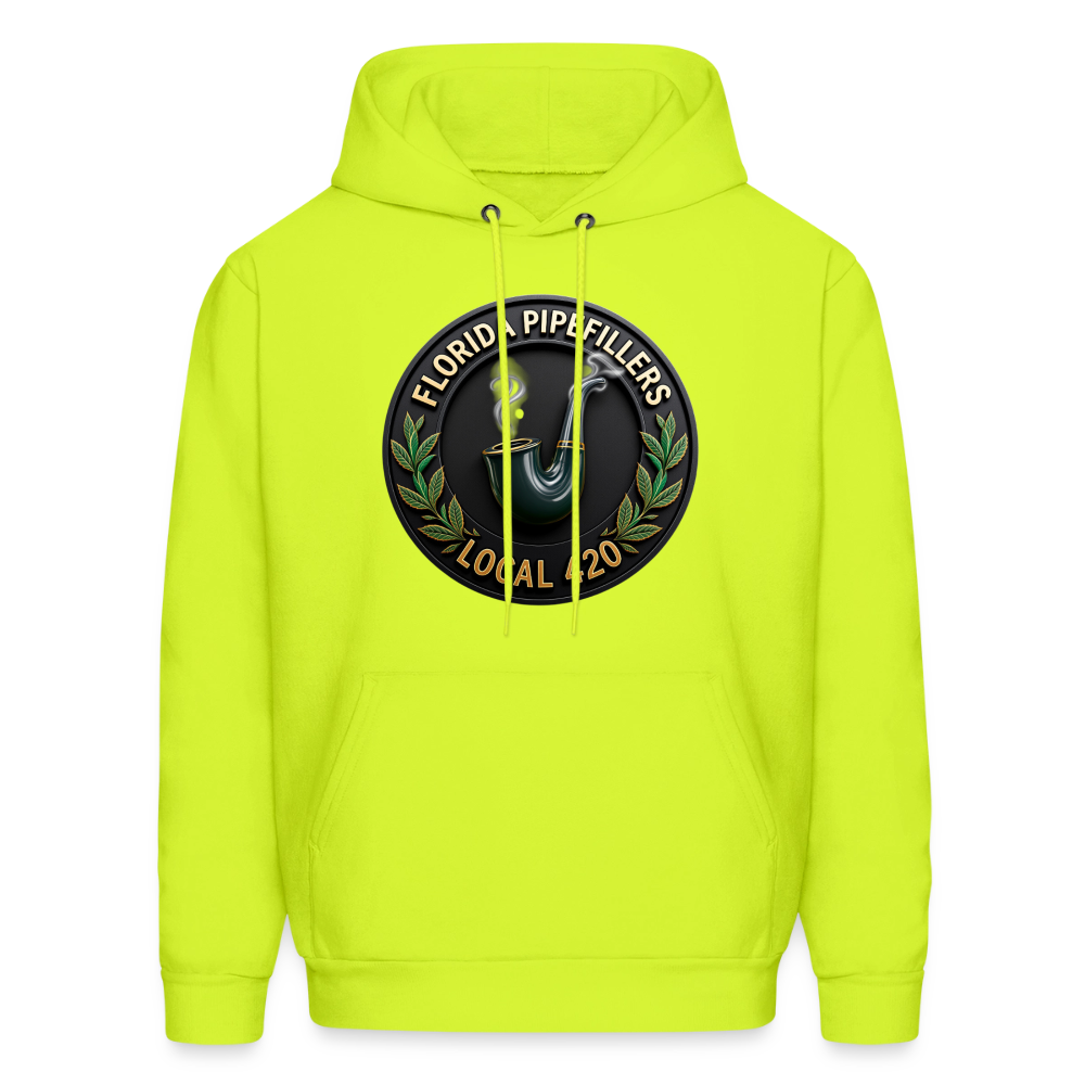 FLORIDA PIPEFILLERS LOCAL 420 F/B DESIGN Men's Hoodie - safety green