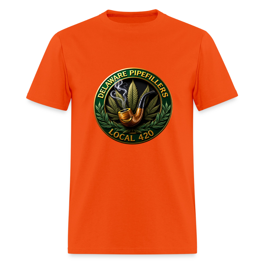 DELAWARE  PIPEFILLERS LOCAL 420 Men's T-Shirt - orange