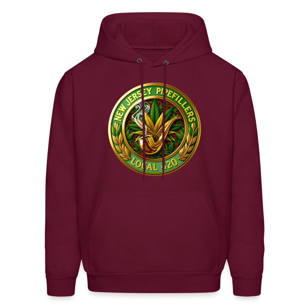 NEW JERSEY PIPEFILLERS LOCAL 420 Men's Hoodie - burgundy