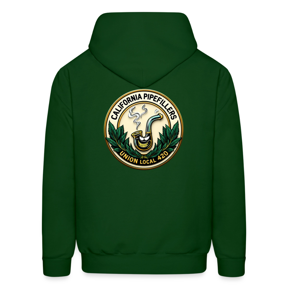 CALIFORNIA PIPEFILLERS UNION LOCAL 420 F/B EMBLEM Men's Hoodie - forest green