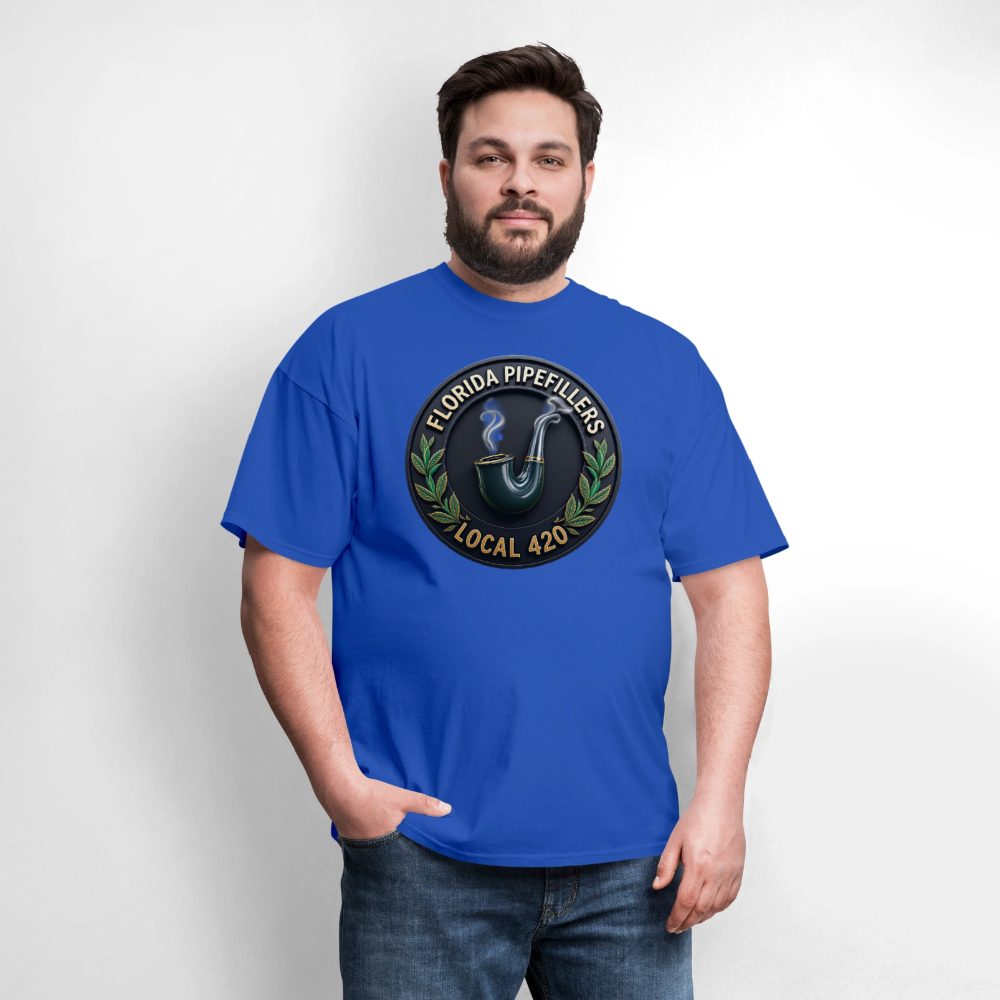 FLORIDA PIPEFILLERS LOCAL 420 F/B DESIGN Men's T-Shirt - royal blue