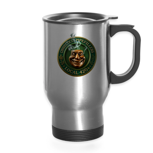 CONNECTICUT PIPEFILLERS LOCAL 420 14oz Stainless Steel Travel Mug - silver