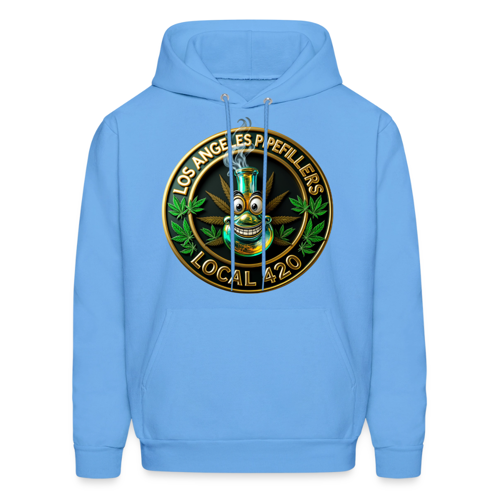 LOS ANGLES PIPEFILLERS LOCAL 420 2 EMBLEM Men's Hoodie - carolina blue