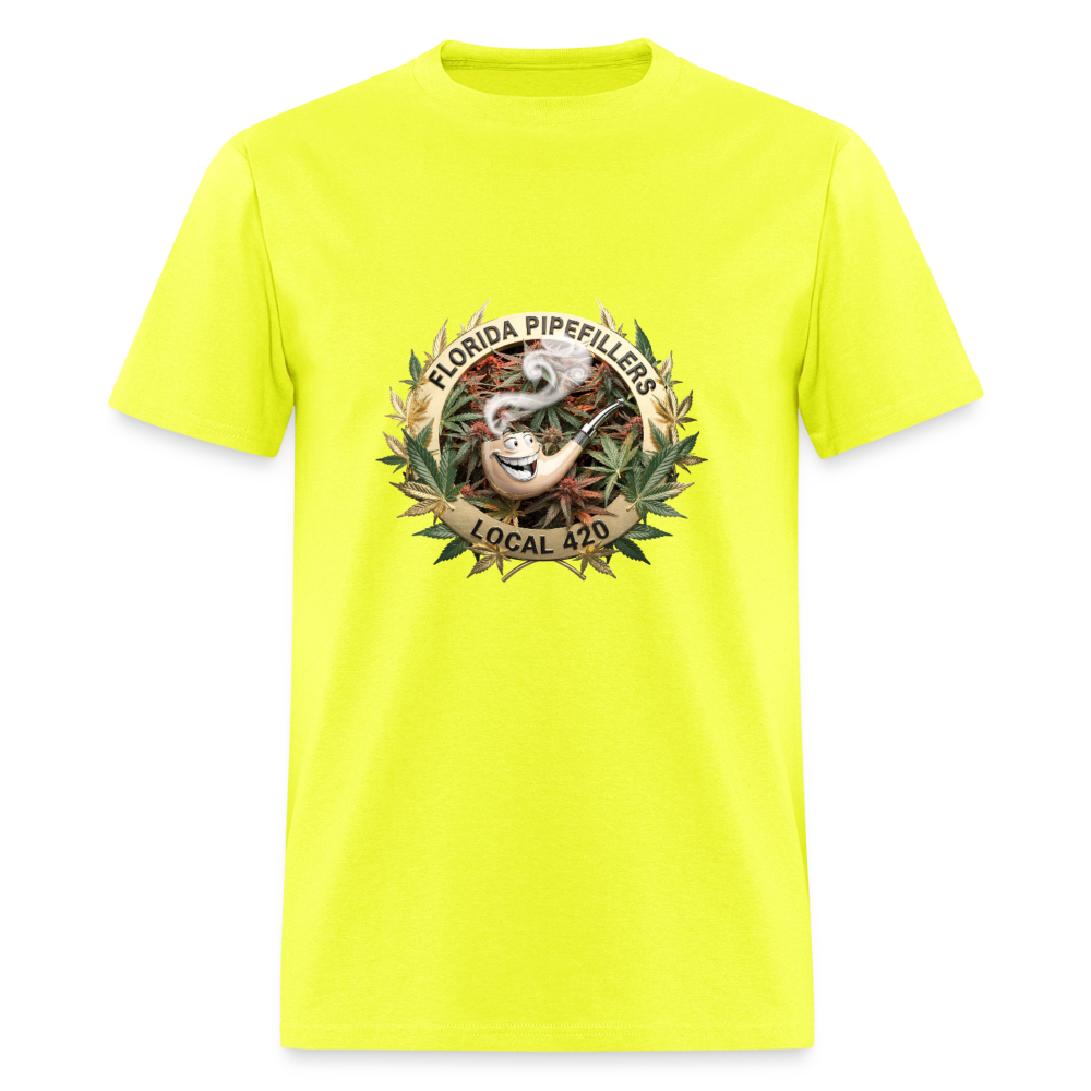 FLORIDA PIPEFILLERS LOCAL 420 Men's T-Shirt - safety green