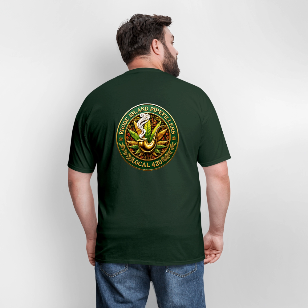 RHODE ISLAND PIPEFILLERS LOCAL 420 F/B DESIGNS Men's T-Shirt - forest green