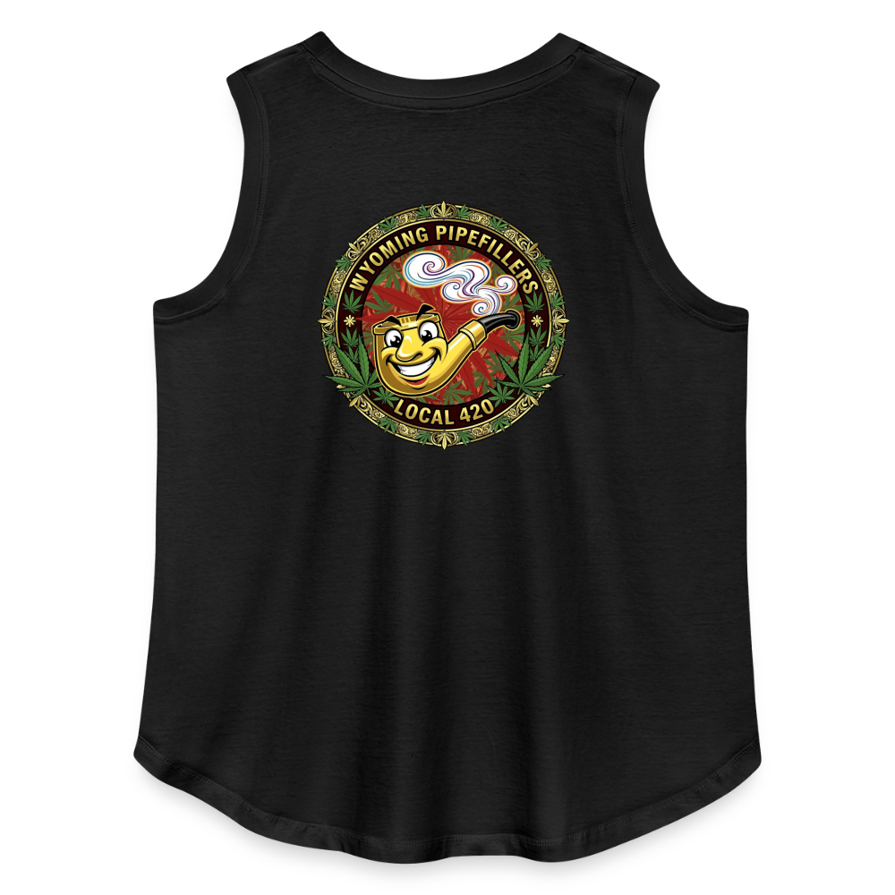 WYOMING PIPEFILLERS LOCAL 420 F/B DESIGN Women's Curvy Relaxed Tank Top - black