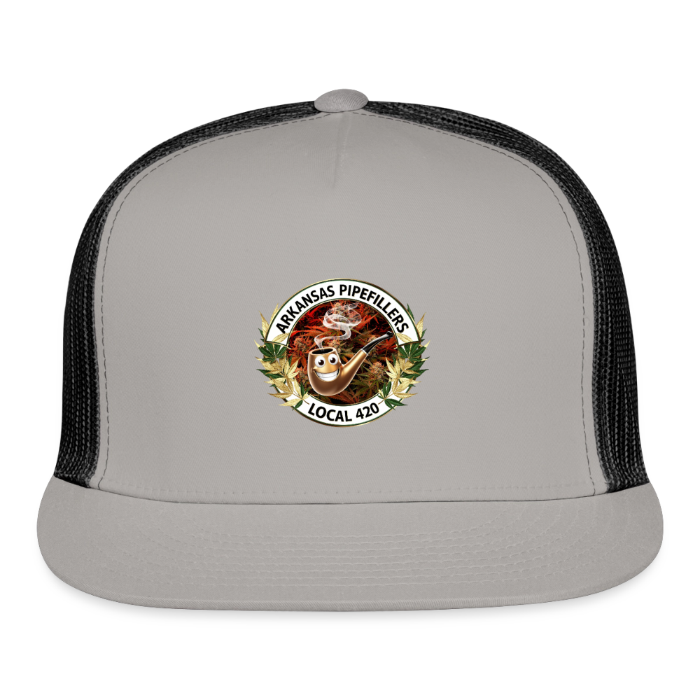 ARKANSAS  PIPEFILLERS LOCAL 420 Trucker Hat - gray/black