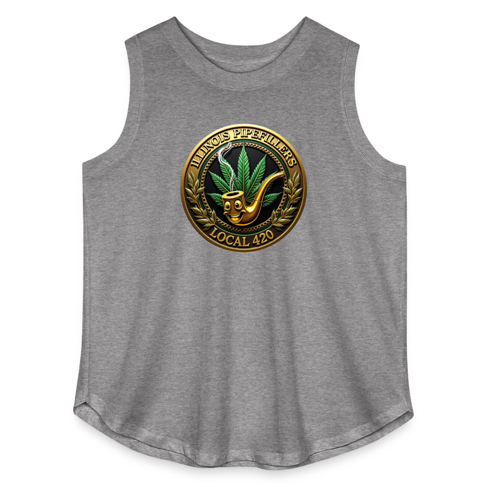 ILLINOIS PIPEFILLERS LOCAL 420 Women's Curvy Relaxed Tank Top - granite heather 
