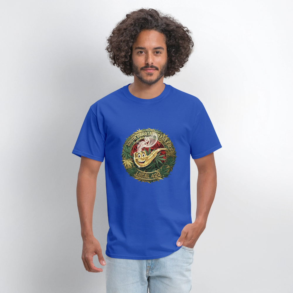 SOUTH DAKOTA PIPEFILLERS LOCAL 420 Men's T-Shirt - royal blue