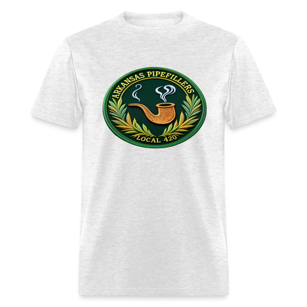 ARKANSAS PIPEFILLERS LOCAL 420 F/B EMBLEMS  Men's T-Shirt - light heather gray