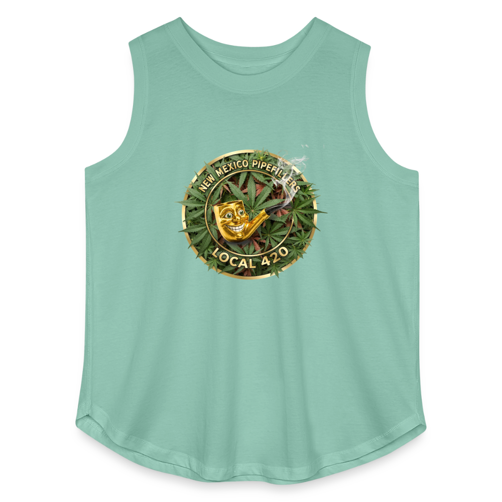 NEW MEXICO PIPEFILLERS LOCAL 420 Women's Curvy Relaxed Tank Top - saltwater