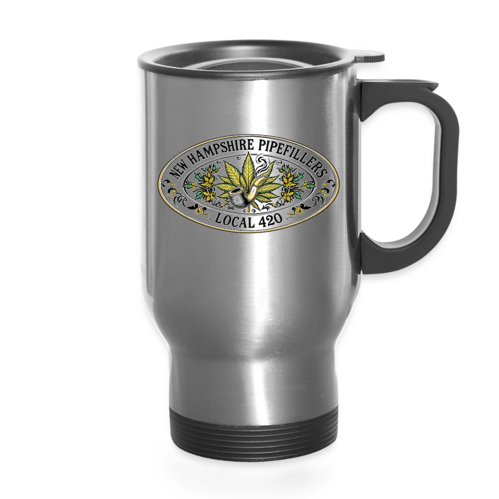 NEW HAMPSHIRE PIPEFILLERS LOCAL 420 14oz Stainless Steel Travel Tumbler - silver