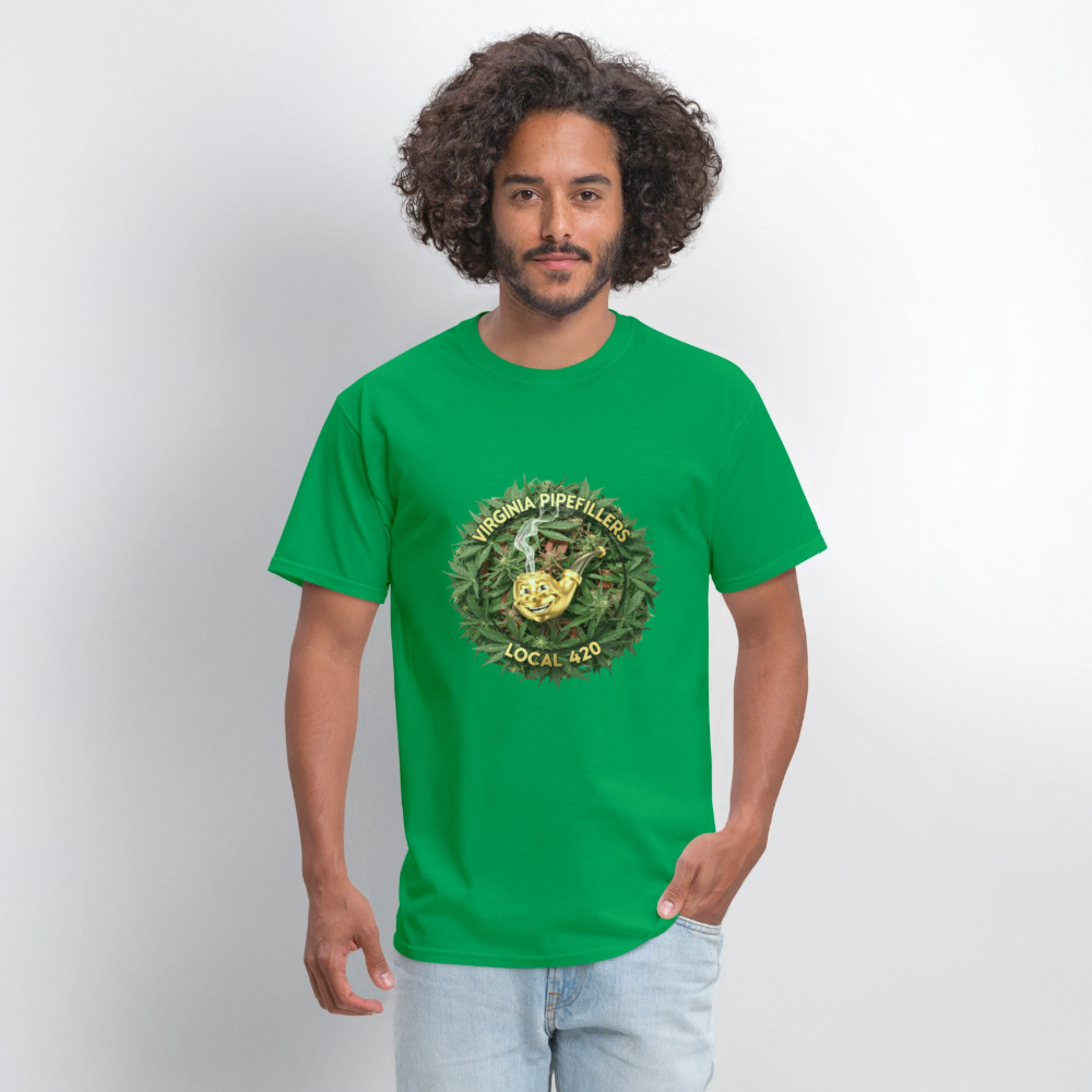 VIRGINIA PIPEFILLERS LOCAL 420 F/B DESIGN Men's T-Shirt - bright green