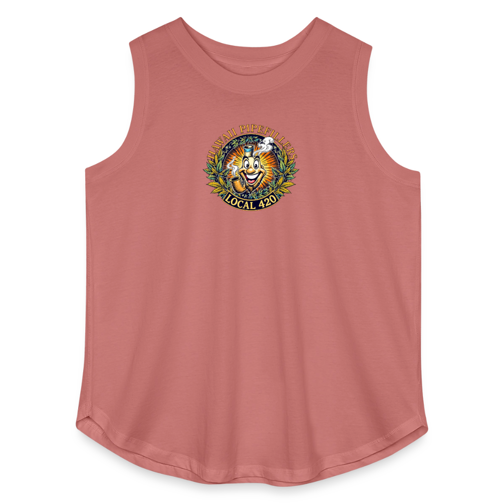 HAWAII PIPEFILLERS LOCAL 420 F/B DESIGN Women's Curvy Relaxed Tank Top - mauve