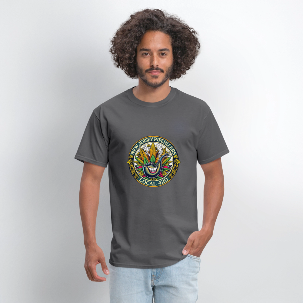NEW JERSEY PIPEFILLERS LOCAL 420  Men's T-Shirt - charcoal
