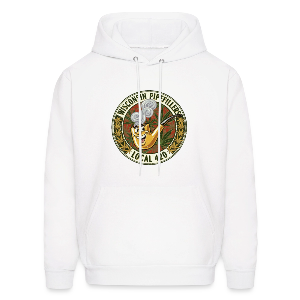 WISCONSIN PIPEFILLERS LOCL 420 Men's Hoodie - white
