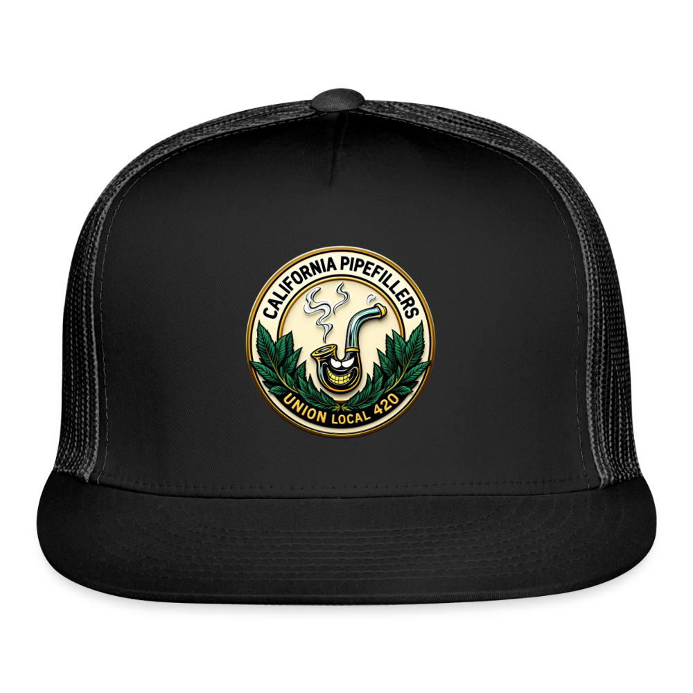 CALIFORNIA PIPEFILLERS UNION LOCAL 420 Trucker Hat - black/black