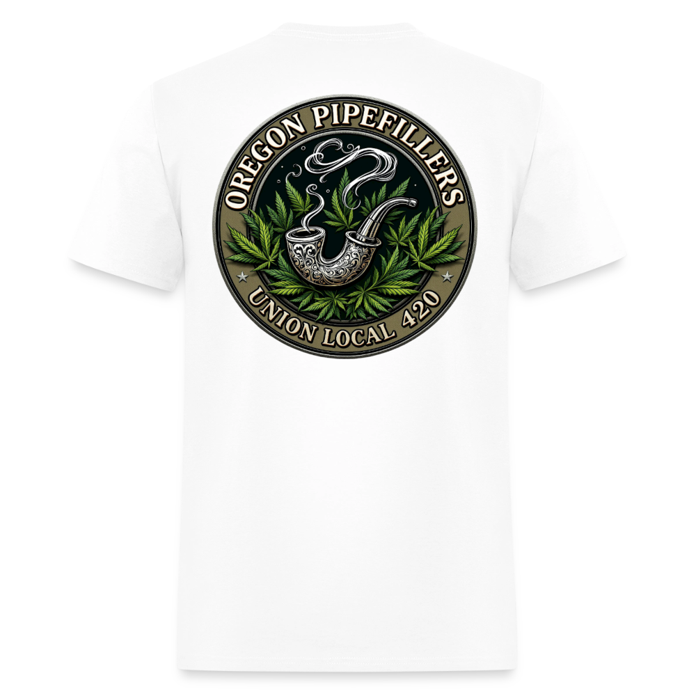 OREGON PIPEFILLERS LOCAL 420 2 EMBLEM Men's T-Shirt - white