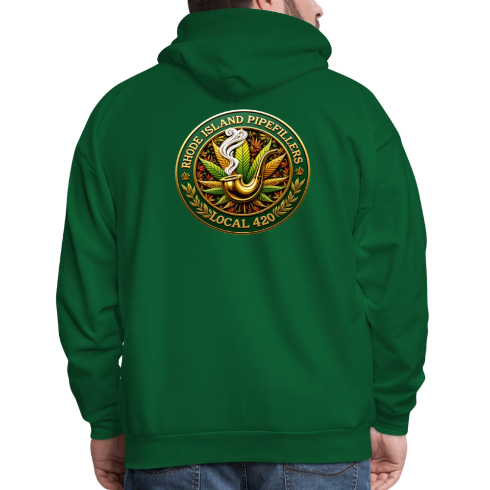 RHODE ISLAND PIPEFILLERS LOCAL 420 F/B DESIGNS Men's Hoodie - forest green