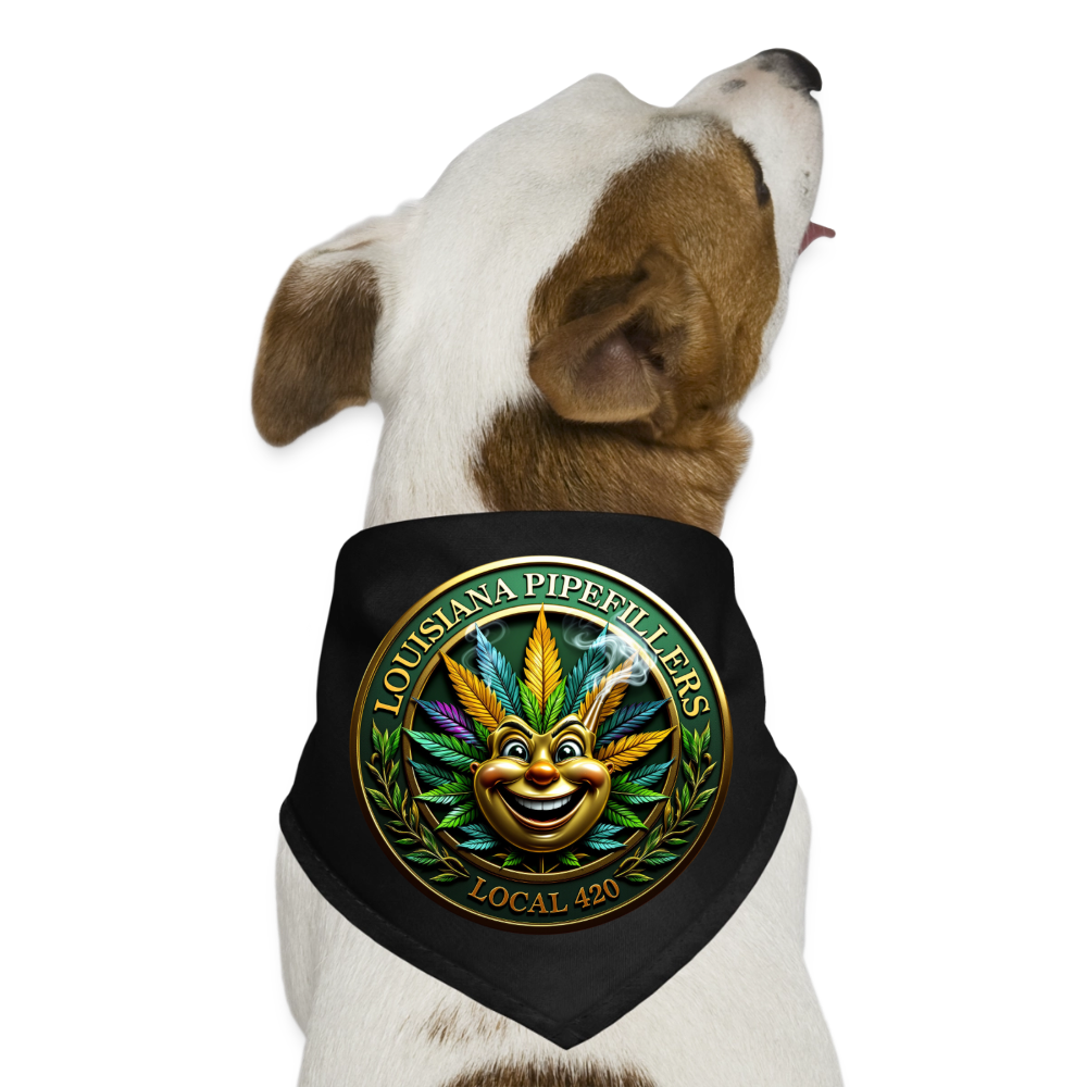 LOUISIANA PIPEFILLERS LOCAL 420 Dog Bandana - black