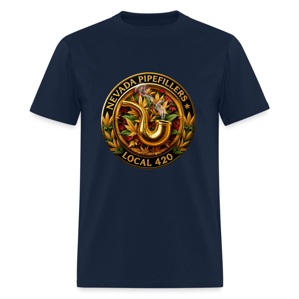 NEVADA PIPEFILLERS LOCAL 420  Men's T-Shirt - navy