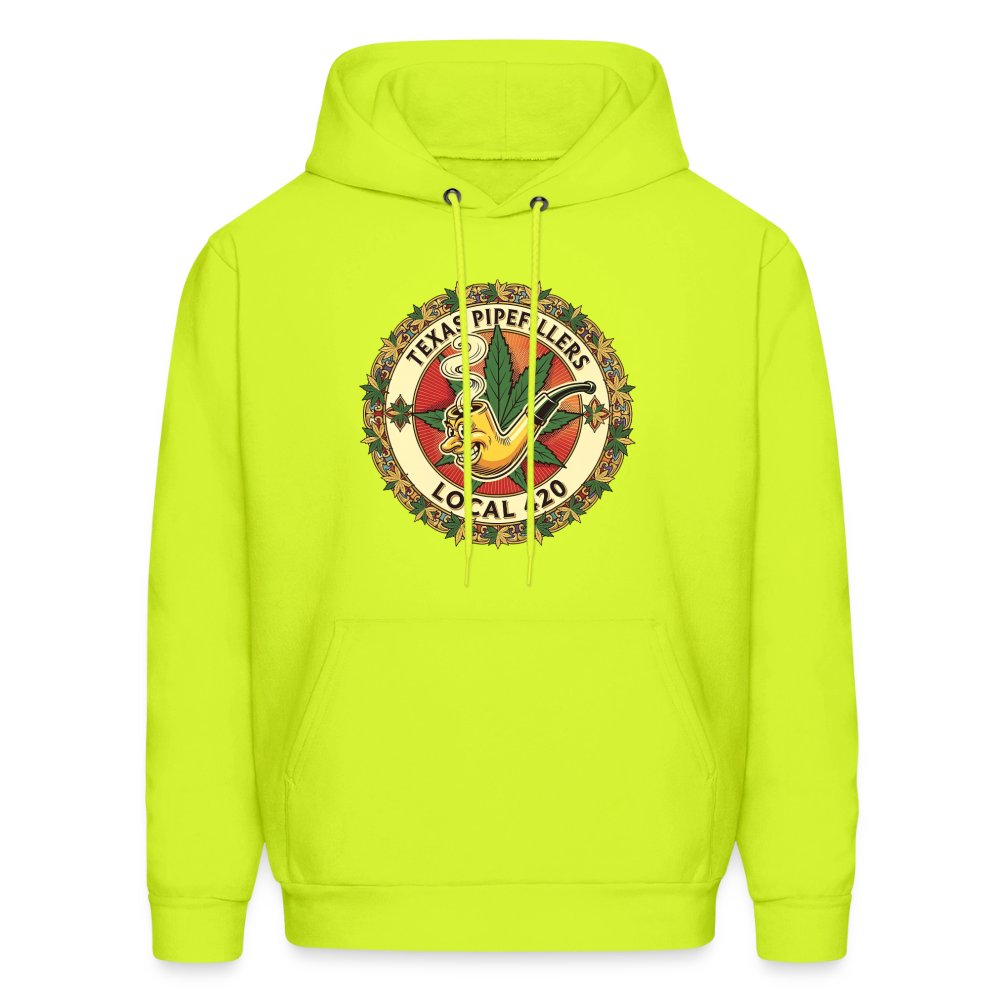 TEXAS PIPEFILLERS LOCAL 420 Men's Hoodie - safety green