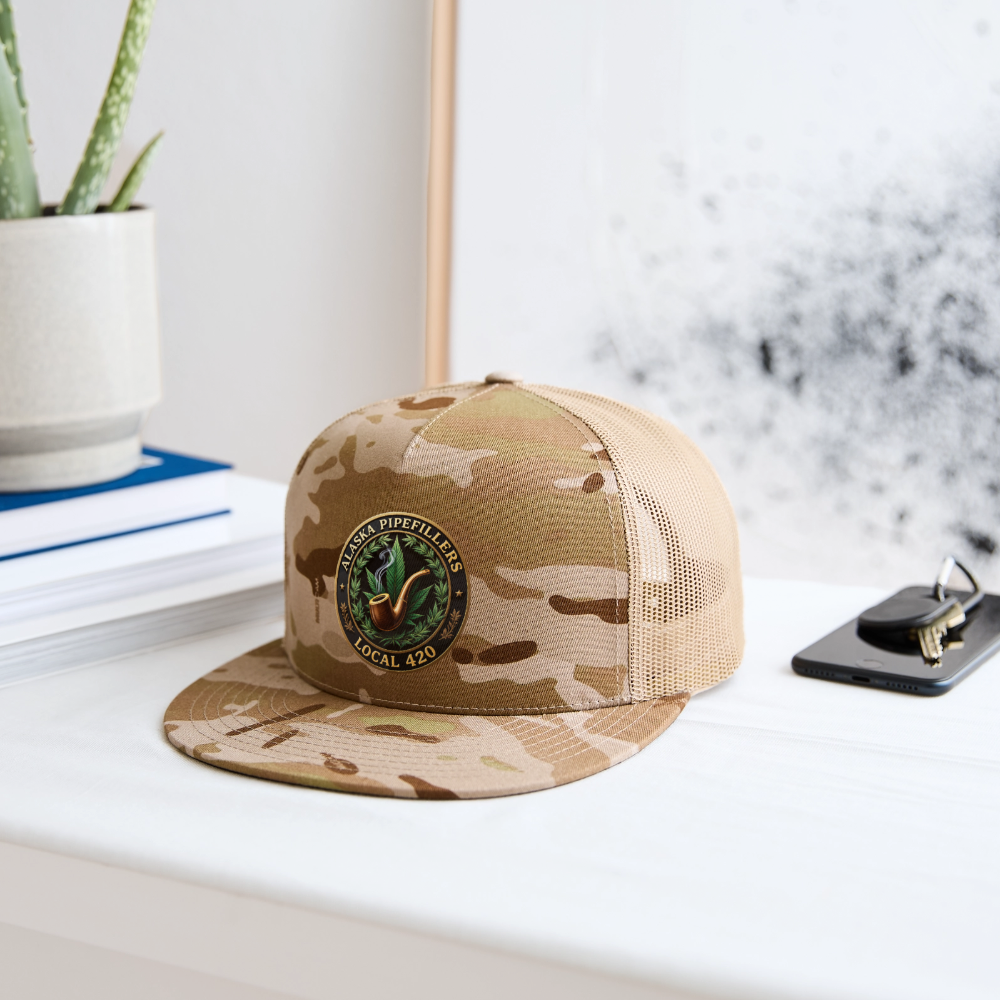 ALASKA PIPEFILLERS LOCAL 420 CAMO Trucker Hat - MultiCam\tan
