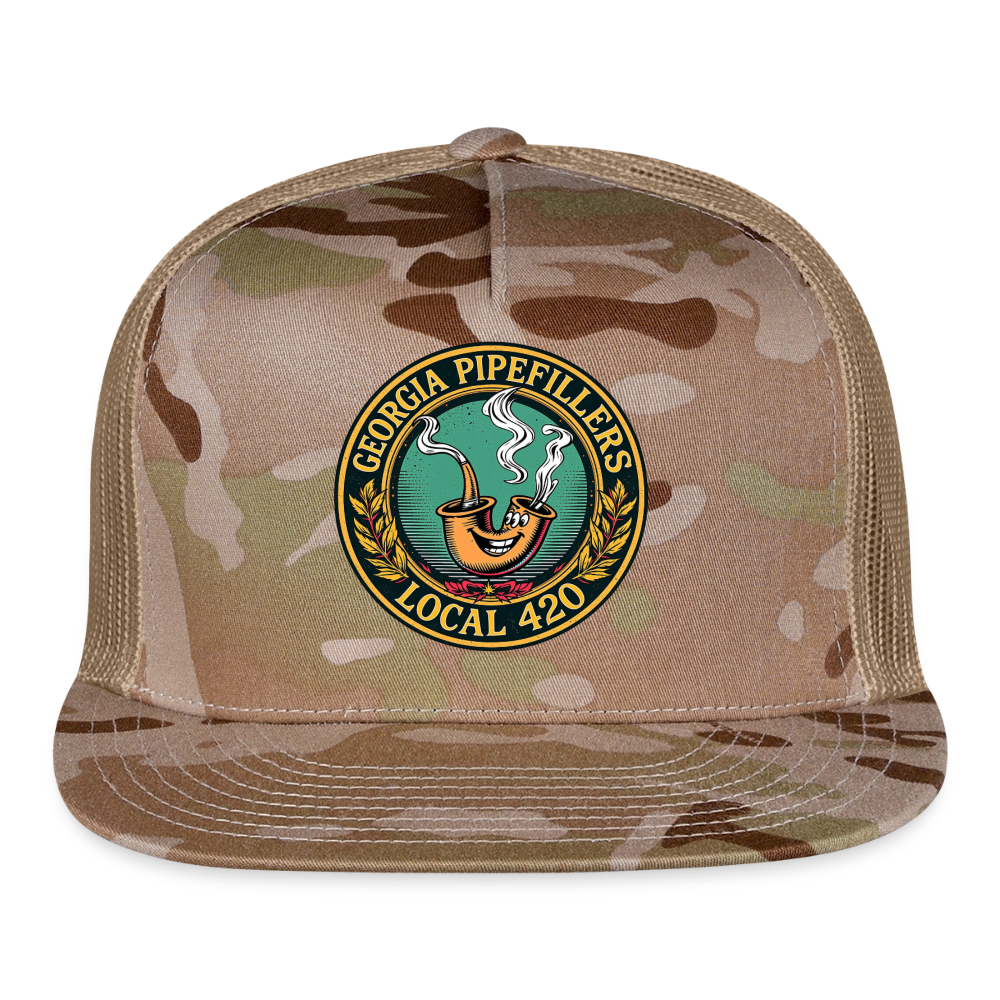 GEORGIA PIPEFILLERS LOCAL 420 CAMO Trucker Hat - MultiCam\tan