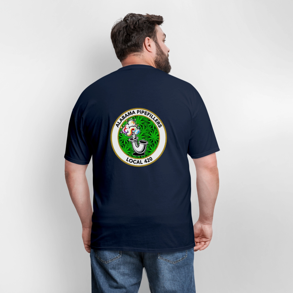 ALABAMA -PIPEFILLERS LOCAL 420 F/B EMBLEMS Men's T-Shirt - navy