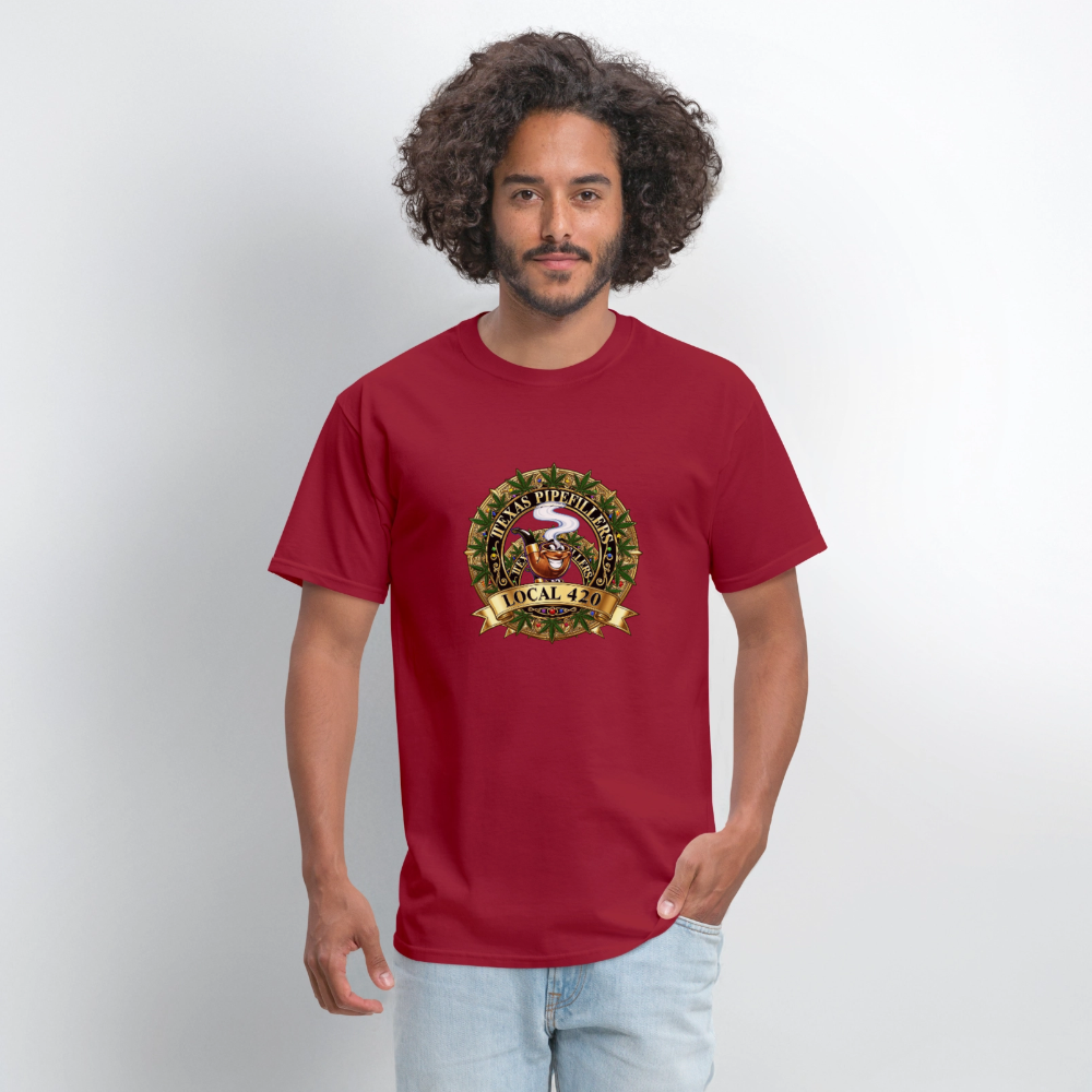 TEXAS PIPEFILLERS LOCAL 420 F/B DESIGN Men's T-Shirt - true red