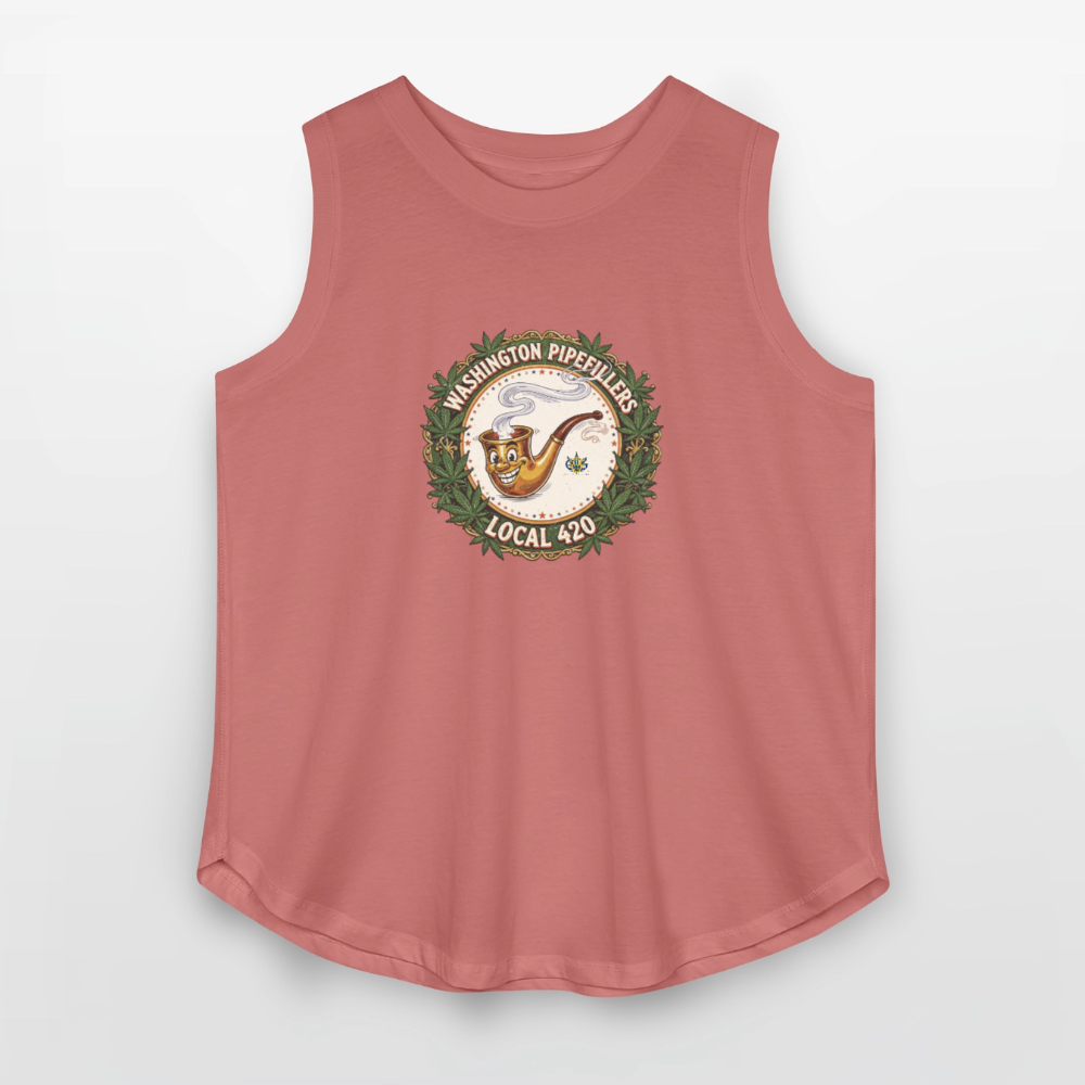 WASHINGTON PIPEFILLERS LOCAL 420 Women's Curvy Relaxed Tank Top - mauve