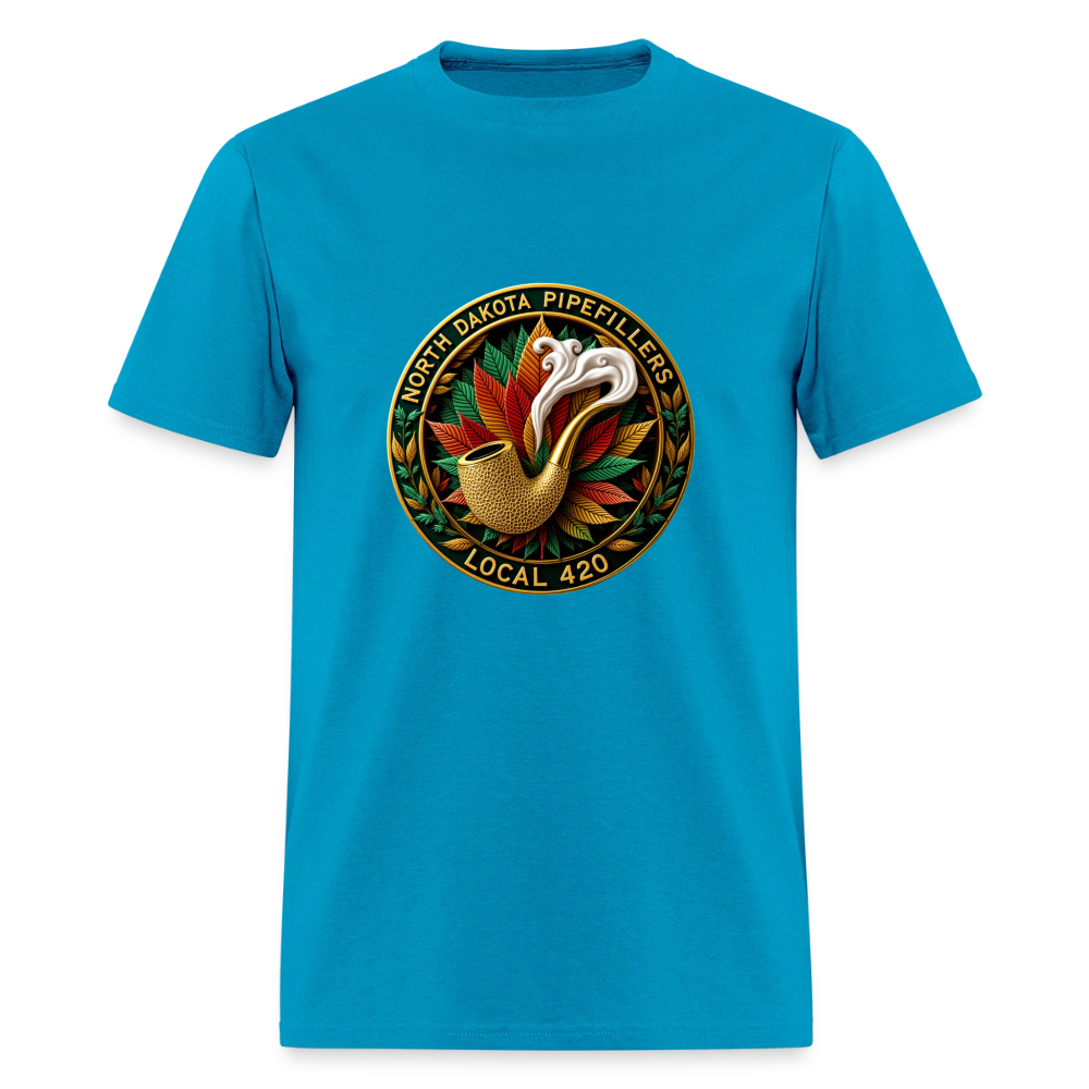 NORTH DAKOTA PIPEFILLERS LOCAL 420 F/B DESIGNS Men's T-Shirt - turquoise