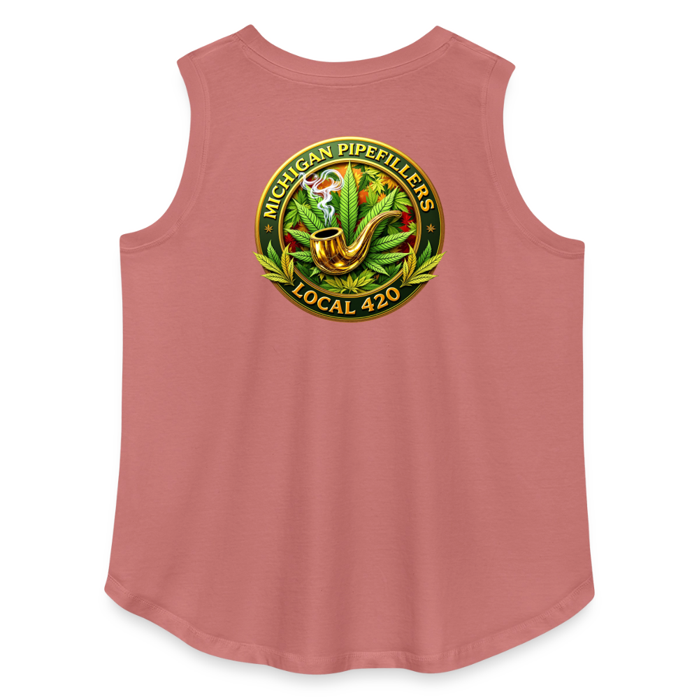 MICHIGAN PIPEFILLERS LOCAL 420 F/B DESIGN Women's Curvy Relaxed Tank Top - mauve