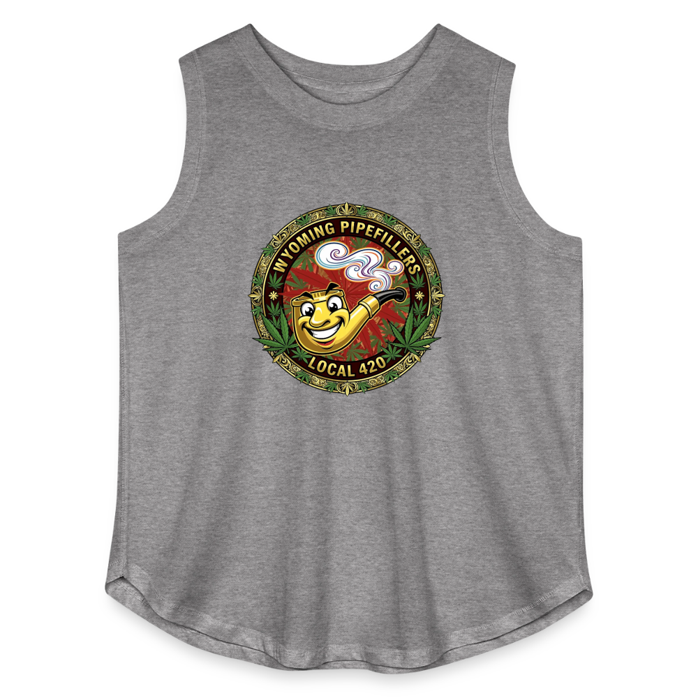 WYOMING PIPEFILLERS LOCAL 420 Women's Curvy Relaxed Tank Top - granite heather 