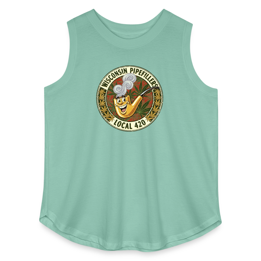 WISCONSIN PIPEFILLERS LOCL 420 F/B DESIGN Women's Curvy Relaxed Tank Top - saltwater