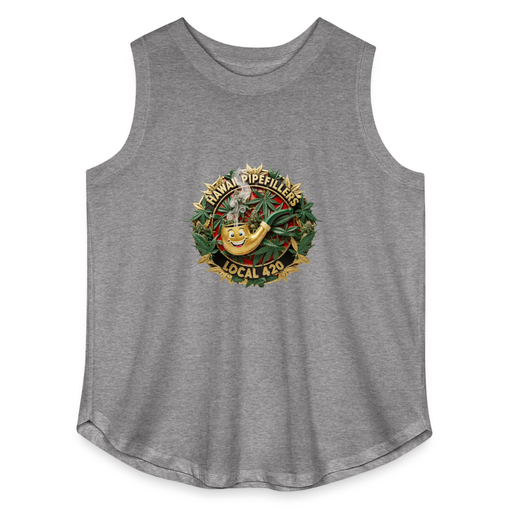 HAWAII PIPEFILLERS LOCAL 420 Women's Curvy Relaxed Tank Top - granite heather 