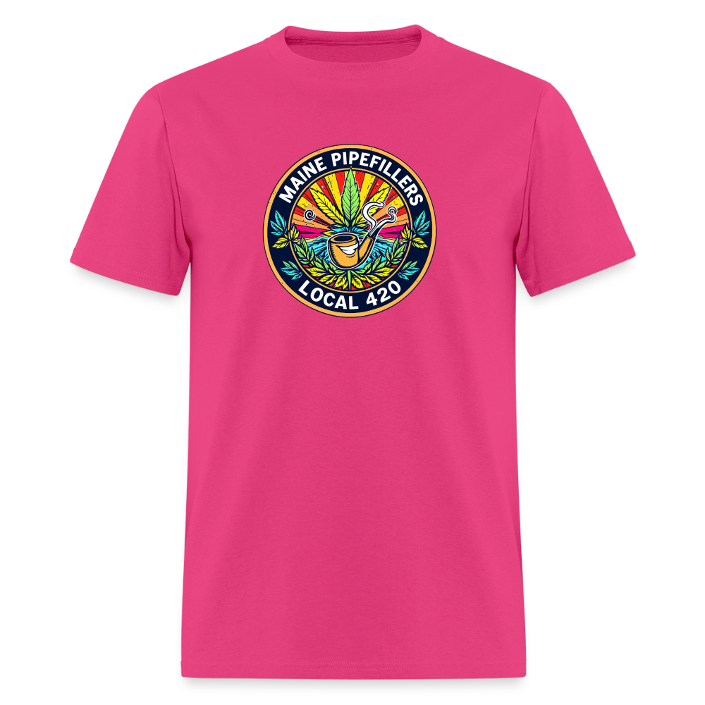 MAINE PIPEFILLERS LOCAL 420 2 EMBLEM Men's T-Shirt - fuchsia