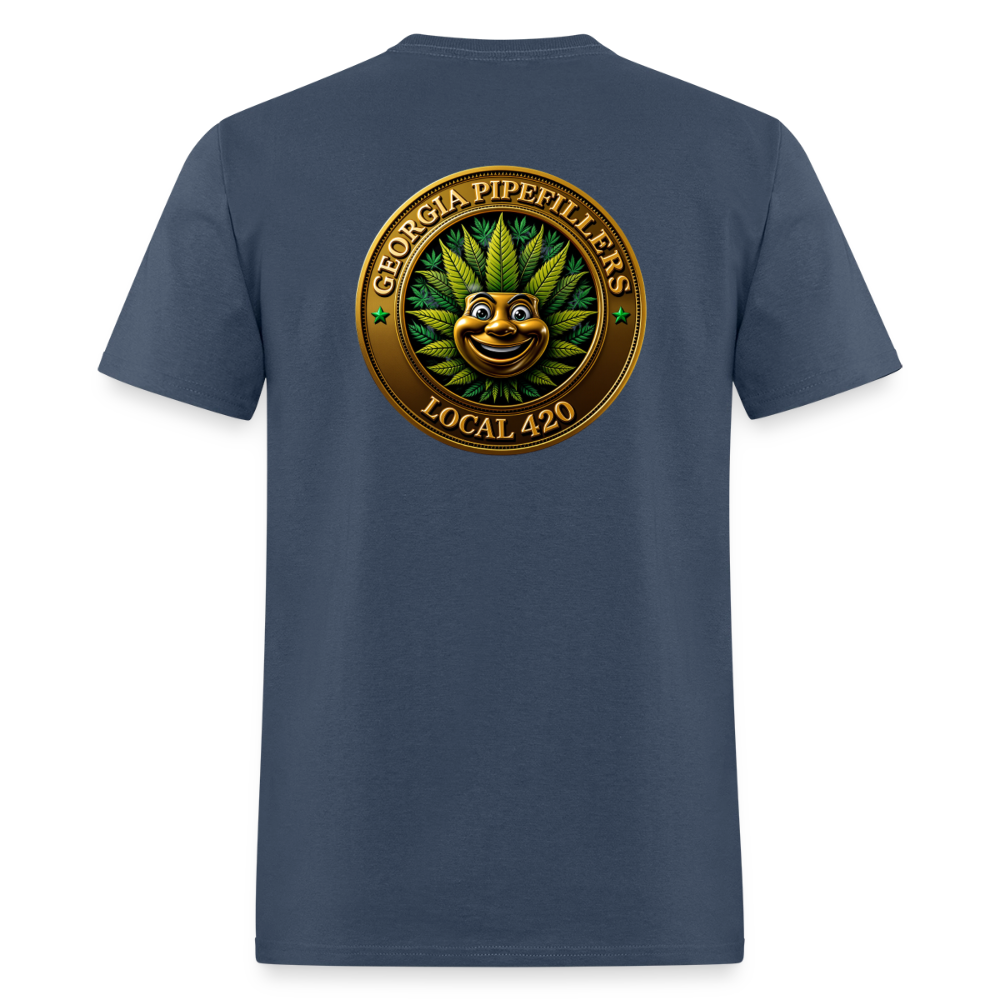 GEORGIA PIPEFILLERS LOCAL 420 F/B DESIGN  Men's T-Shirt -  blue dusk