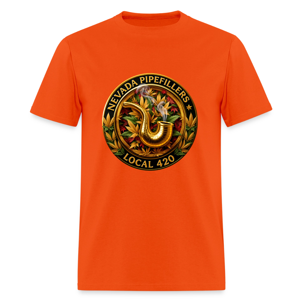 NEVADA PIPEFILLERS LOCAL 420  Men's T-Shirt - orange