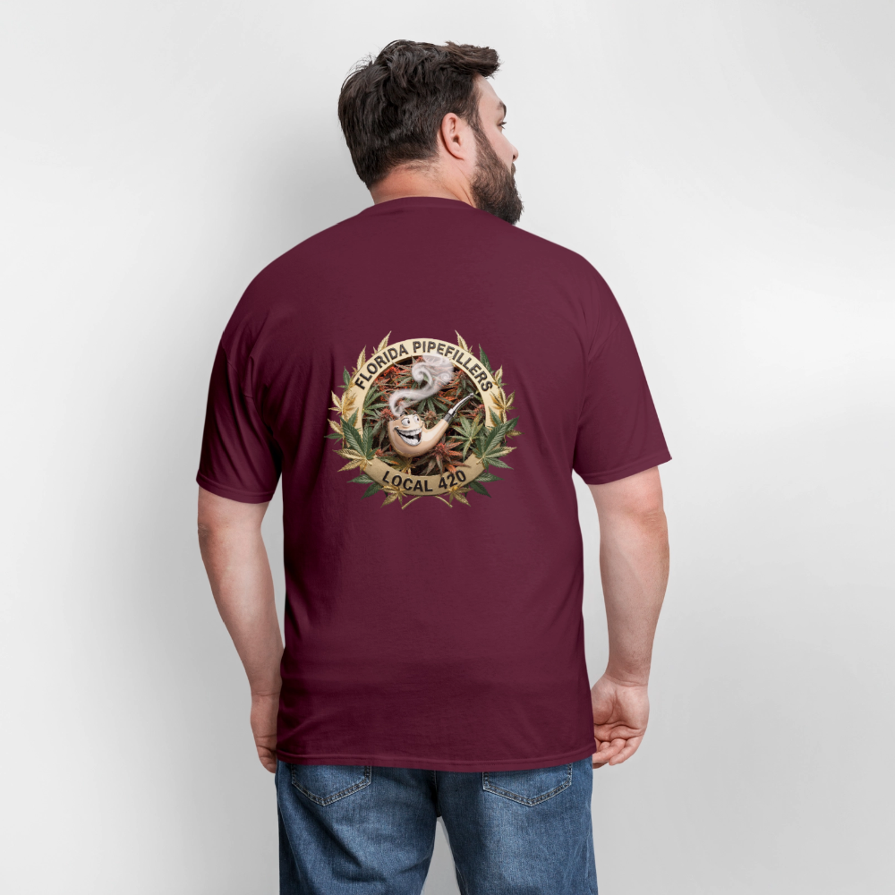 FLORIDA PIPEFILLERS LOCAL 420 F/B DESIGN Men's T-Shirt - burgundy