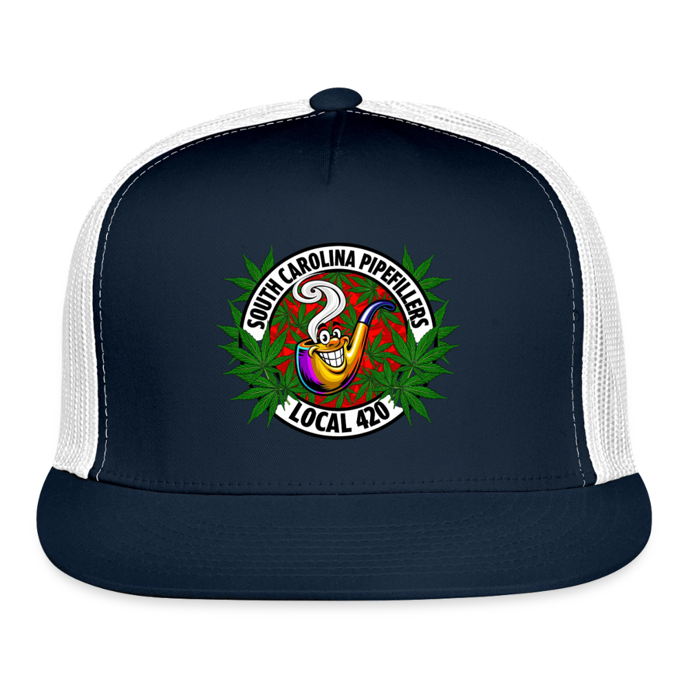 SOUTH CAROLINA PIPEFILLERS LOCAL 420 Trucker Hat - navy/white