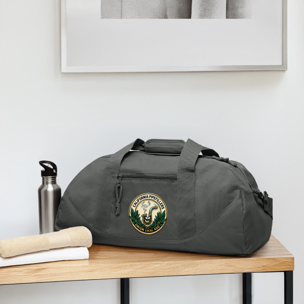 CALIFORNIA PIPEFILLERS UNION LOCAL 420 Recycled Duffel Bag - charcoal