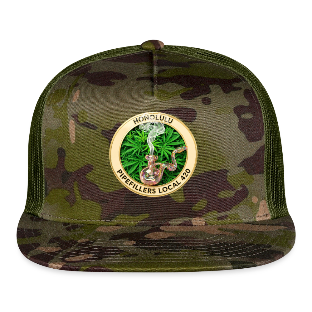 HONOLULU PIPEFILLERS LOCAL 420 CAMO Trucker Hat - MultiCam\green